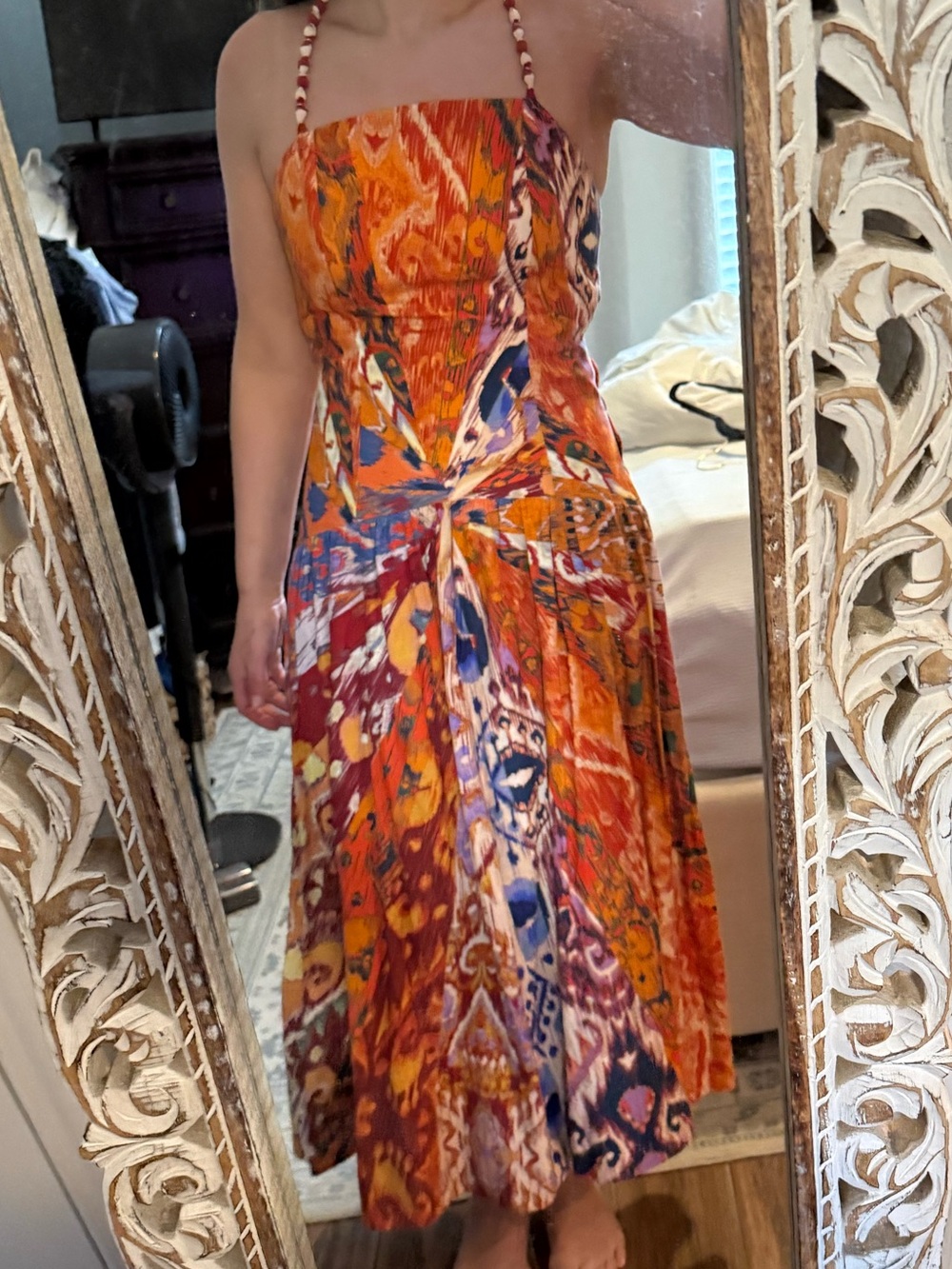 NWT Farm Rio Midi Sundress in Orange Multi - Picture 4 of 4